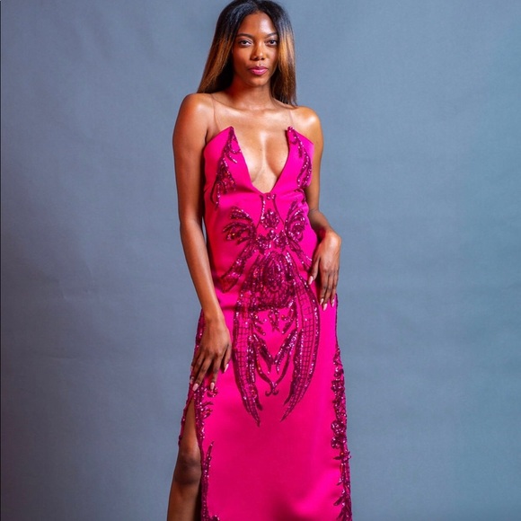 Pink Sequin Gown - Picture 1 of 2